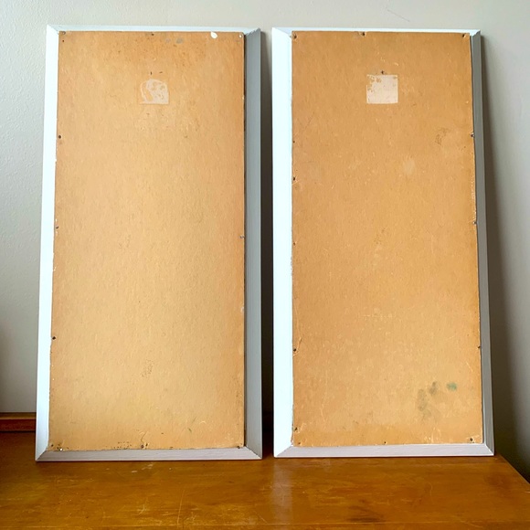 Vintage 70s Wood Framed Custom Oil Paintings